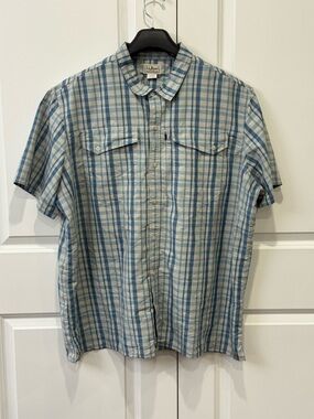 Men's L.L. Bean SunSmart Cool Weave Shirt Short-Sleeve Button Up Size XXL